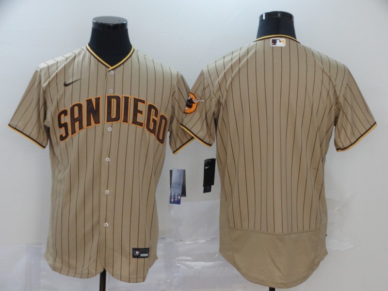 Men's San Diego Padres Blank Tan Brown Flex Base Stitched MLB Jersey